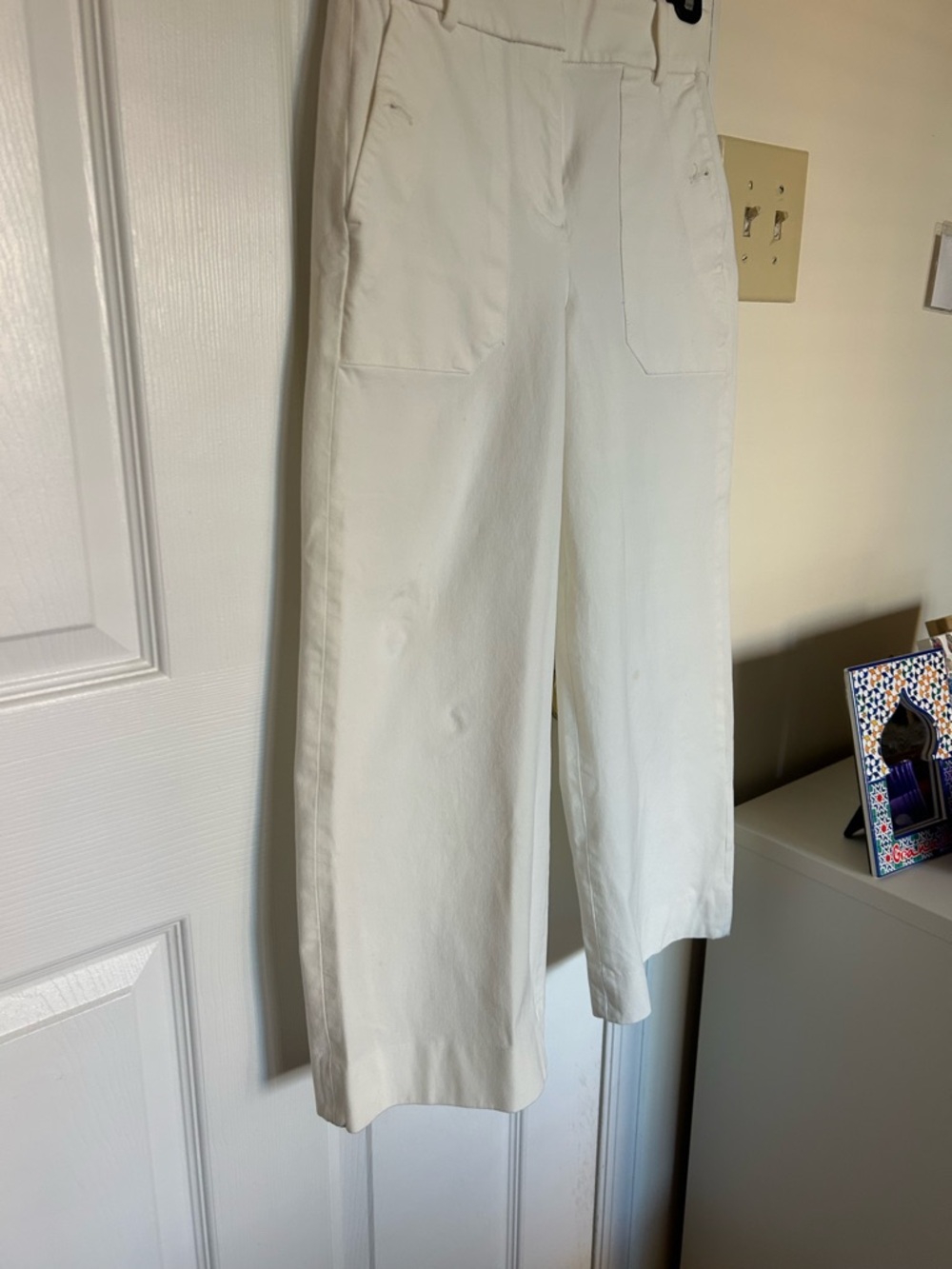 J-Crew White Wide-Leg High-Rise Pants